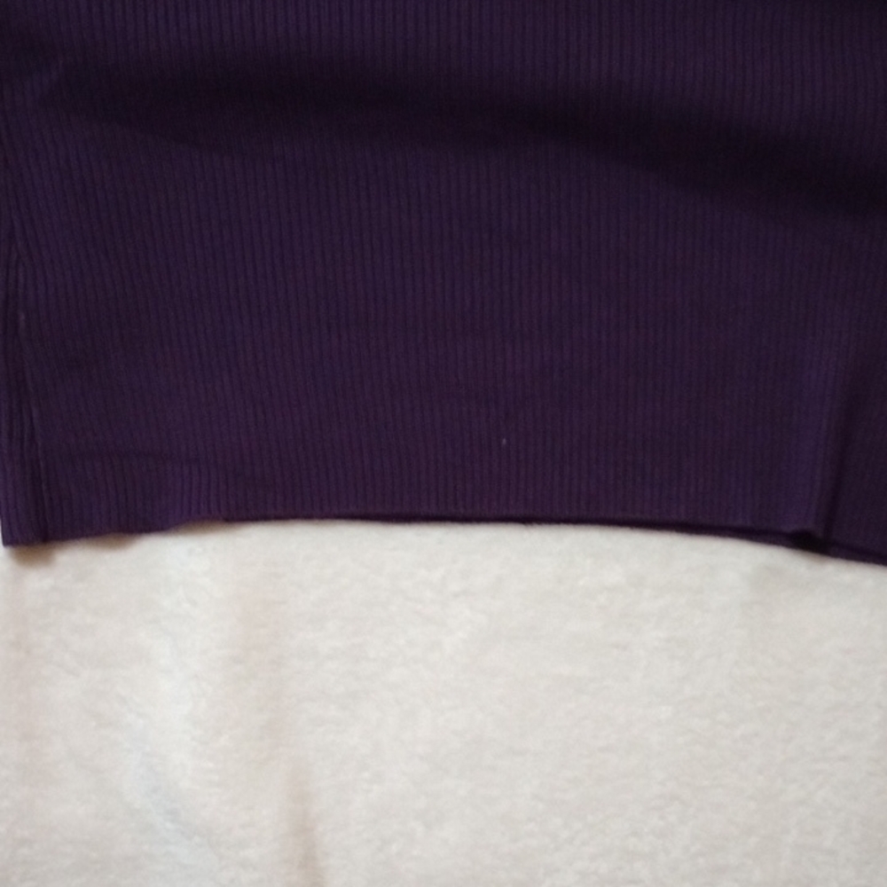 Croft & Barrow Deep Purple Ribbed Knit Top - Picture 6 of 6